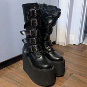 Vintage Black Demonia Swing Platform Boots